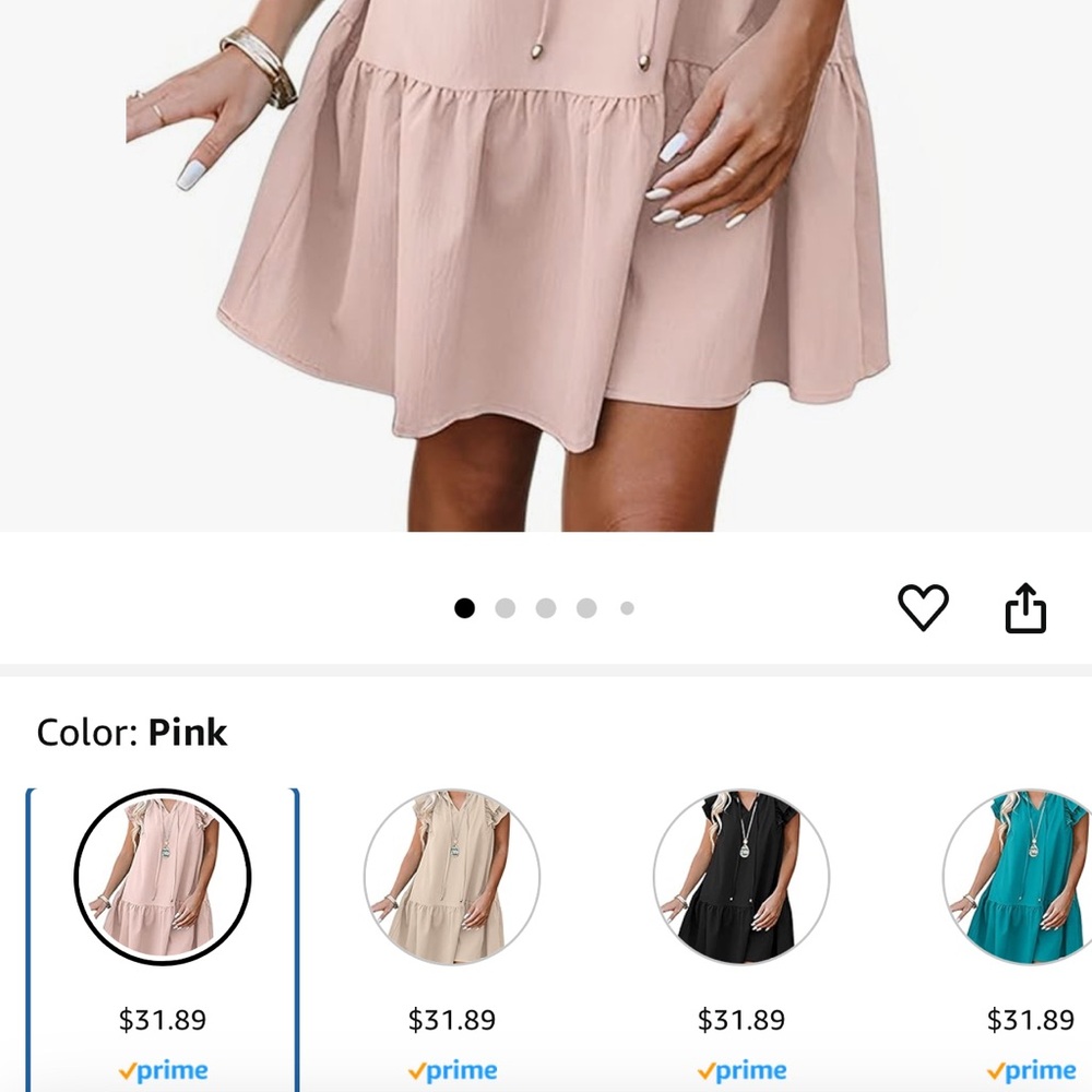 Pink Ruffled Kids Dress - Picture 2 of 2